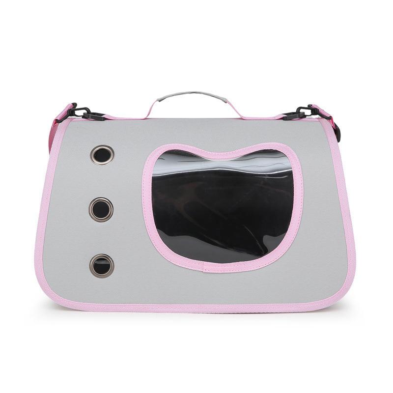

Portable Pet Carrier Bag for Small Dogs Cats Outdoor Foldable Cat Bag Breathable Cat Shoulder Bag Kitten Carrying Bag One Size сірий