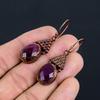 Faceted Ruby Earrings Gemstone Jewelry Copper Electroformed Earrings, Gift For Women Handmade  Earrings