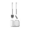 2PCS Toilet Brush and Holder Floor-standing Soft   Toilet Brush Cleaner No-drilling Bathroom   Cleaning Toilet Bowl Brush