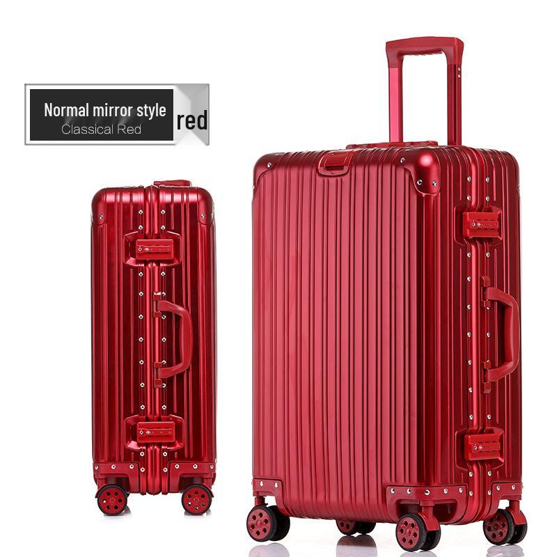 20-Inch Aluminum-Magnesium Alloy Carry-On Suitcase with Password Lock and Metal Frame