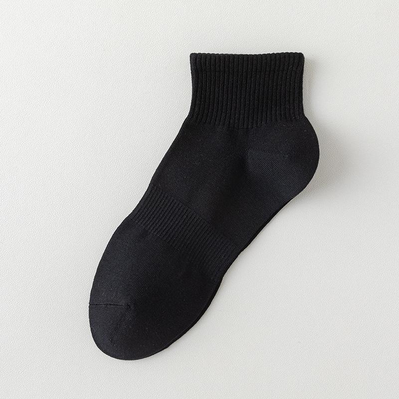 Men Spring and Summer Pure Cotton Leisure Breathable Boneless Short Tube Socks