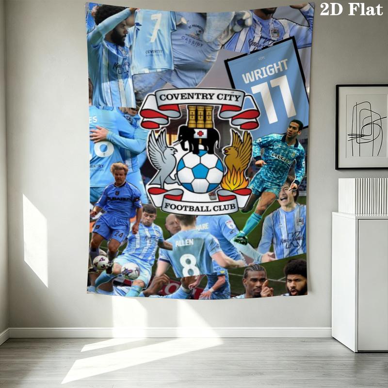 Coventry City FC Wall Tapestry Aesthetic Wall Hanging Printed Fabric Blanket Decorative Tapestries for Bedroom Living Room Home Decor
