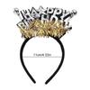 Letter Happy Birthday Headband Plastic Ball Shiny LED Light Hair Hoop Birthday Decoration Birthday Gift
