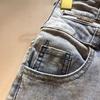 Stazione europea estate nuovo splicing gonna in chiffon vita alta elastico sottile gonna in denim gonna corta tendenza