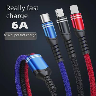 Nuovo Cavo Dati 3-in-1 Super Veloce 6A Intrecciato per Dispositivi Android, Type-C e Apple