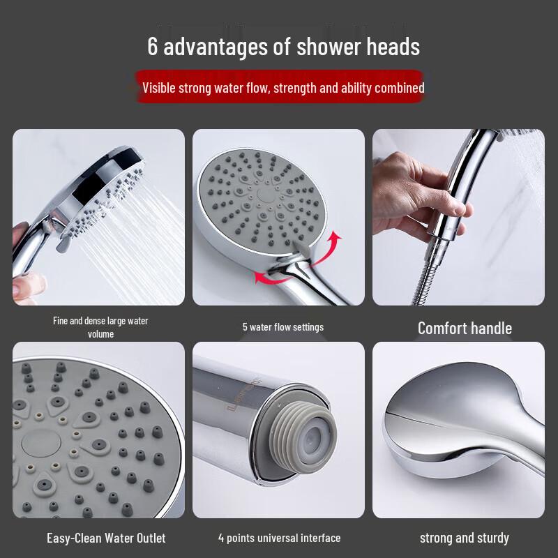 Miaoqiao Pressurized Handheld Shower Head & Hose Set