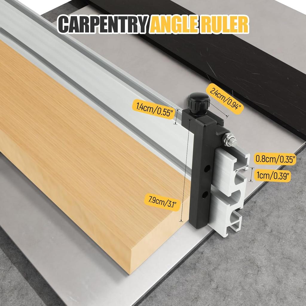 Precision Table Saw Miter Gauge System with Miter Fence, 120°Angle Stops Adjustable for Table Saw, Band Saw, Router Table, 250mm