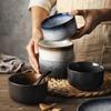 4.5 Tang Sanzang Japanese Ceramic Matcha Bowl with Lid - Small Individual Rice Bowl