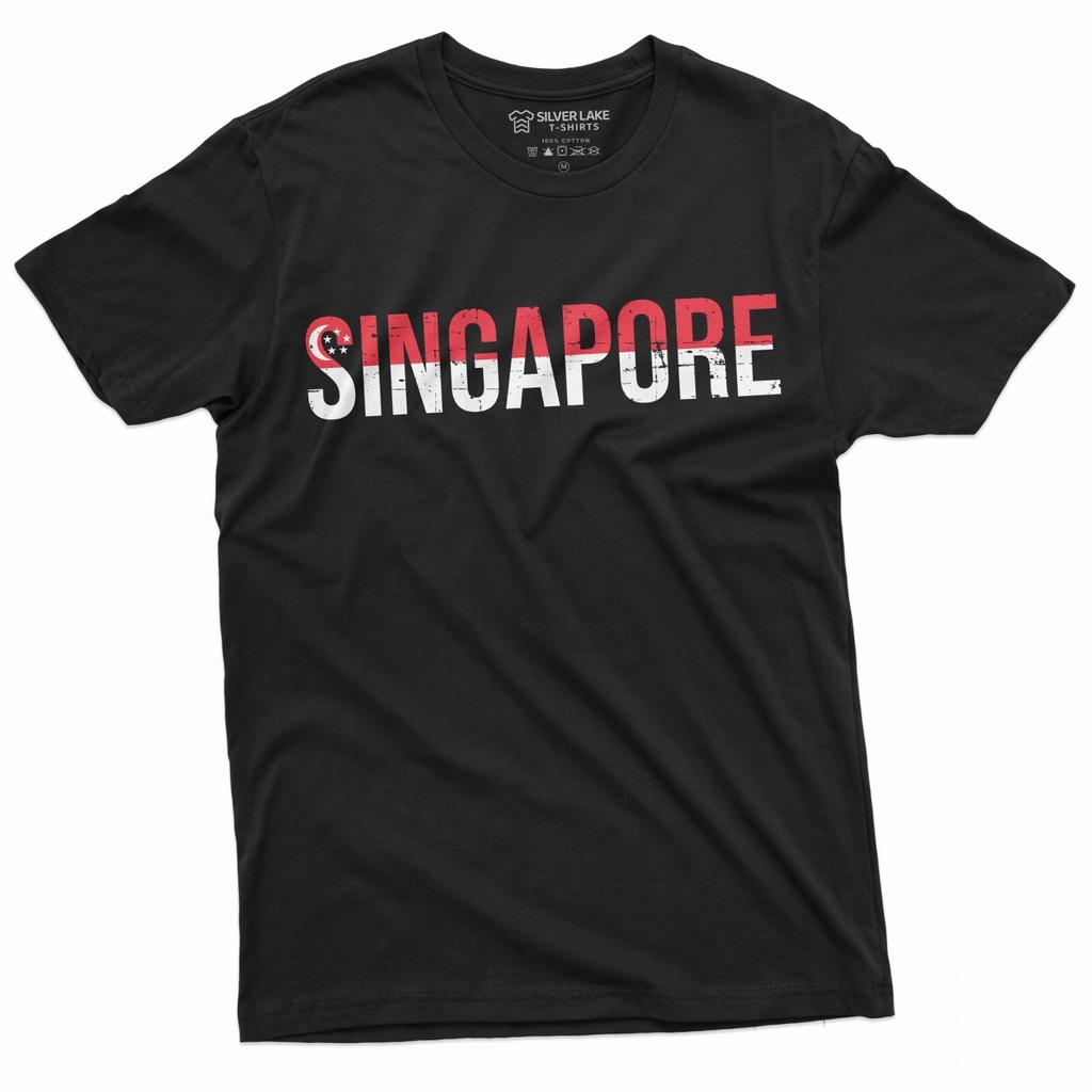 Herren Singapur T-Shirt Singapur Flagge Wappen Damen Herren Unisex T-Shirt