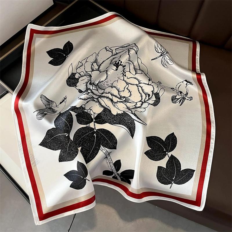 New 100% Natural Real Silk Scarf Fashion Women Summer Beach Small 53*53cm Neck Scarves Shawl Bandana Hijab Pashmina Poncho 2026