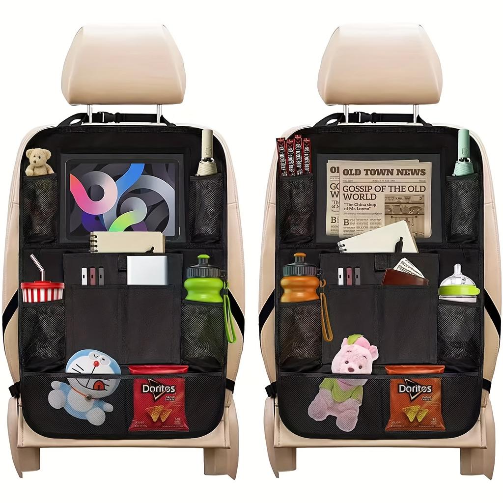 Car Seat Organizer Multifunctional Oxford Fabric Car Back Multi Pocket Storage Bag with Tablet Holder Protector for Kids