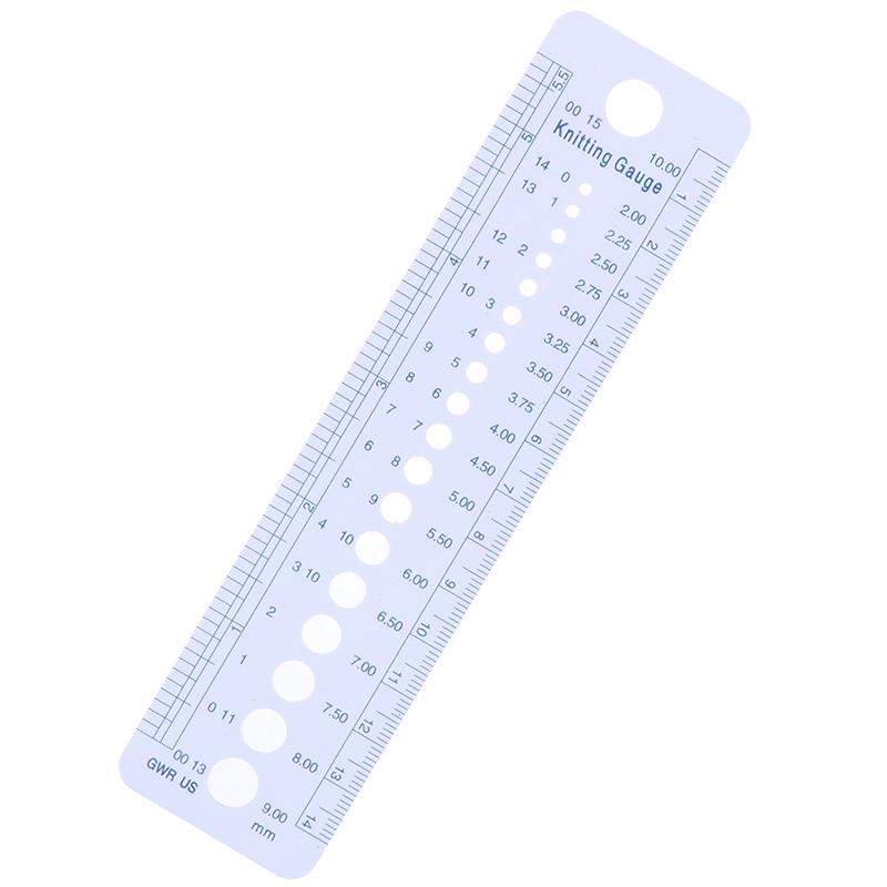 2-10mm Sew Ruler Tools Knitting Needle Gauge Inch cm Ruler Measure SewingMJH2