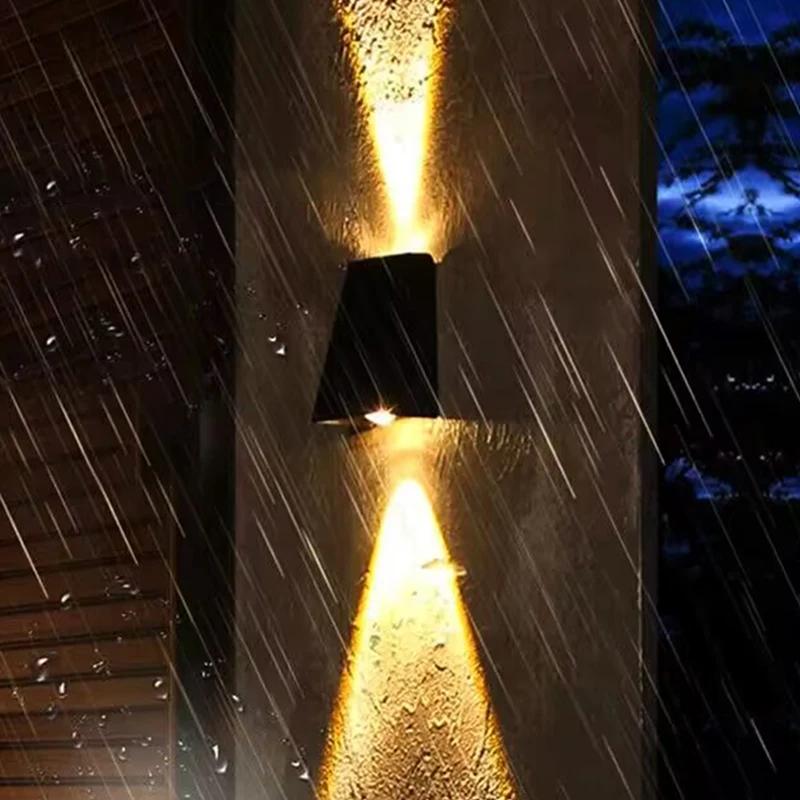 Outdoor Courtyard Solar Wall Lamp Up Down Luminous LED Stair Light Modern Garden Fence Landscape Decoration Light Clearance