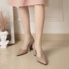 Female Heels Women Shoes Chunky Heel Women Pumps Office Ladies Working Shoes Solid Pointed Toe Dress Shoes Spring Autumn WSH4845