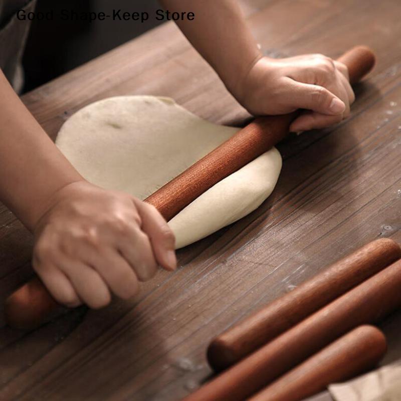 daily25cm Wooden Rolling Pin Fondant Cake Tool Nonstick Dough Roller for Pastry Baking Pizza Pie Baking Kitchen Use