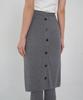 Pilot Pure Wool Ribbed Skirt (Gray)
