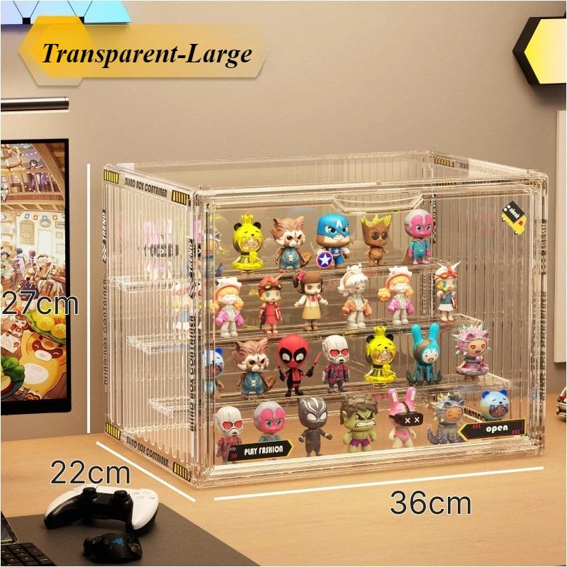 Containerized Design Acrylic Organizer for Collectible Figures Blind Box  jewelry 3-Layer HD Transparent Miniature Display Case