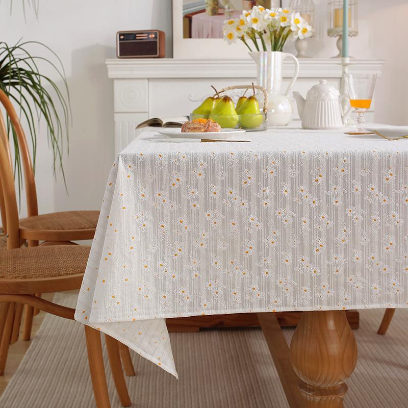 Henggang Floral Tablecloth Pastoral Printing Cotton And Linen Tablecloth Tablecloth Household Cover Towel Fringed Lace Spot