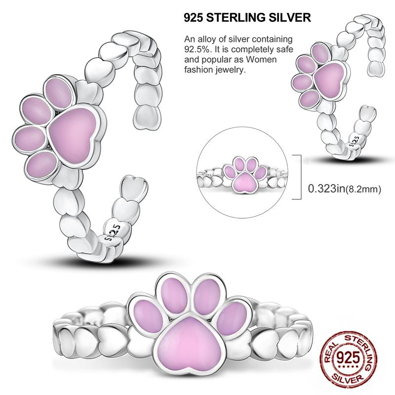 Free Size 925 Sterling Silver Ring Butterfly Sun Moon Sunflower Crystal Original Adjustable Rings for Women Wedding Jewelry Gift