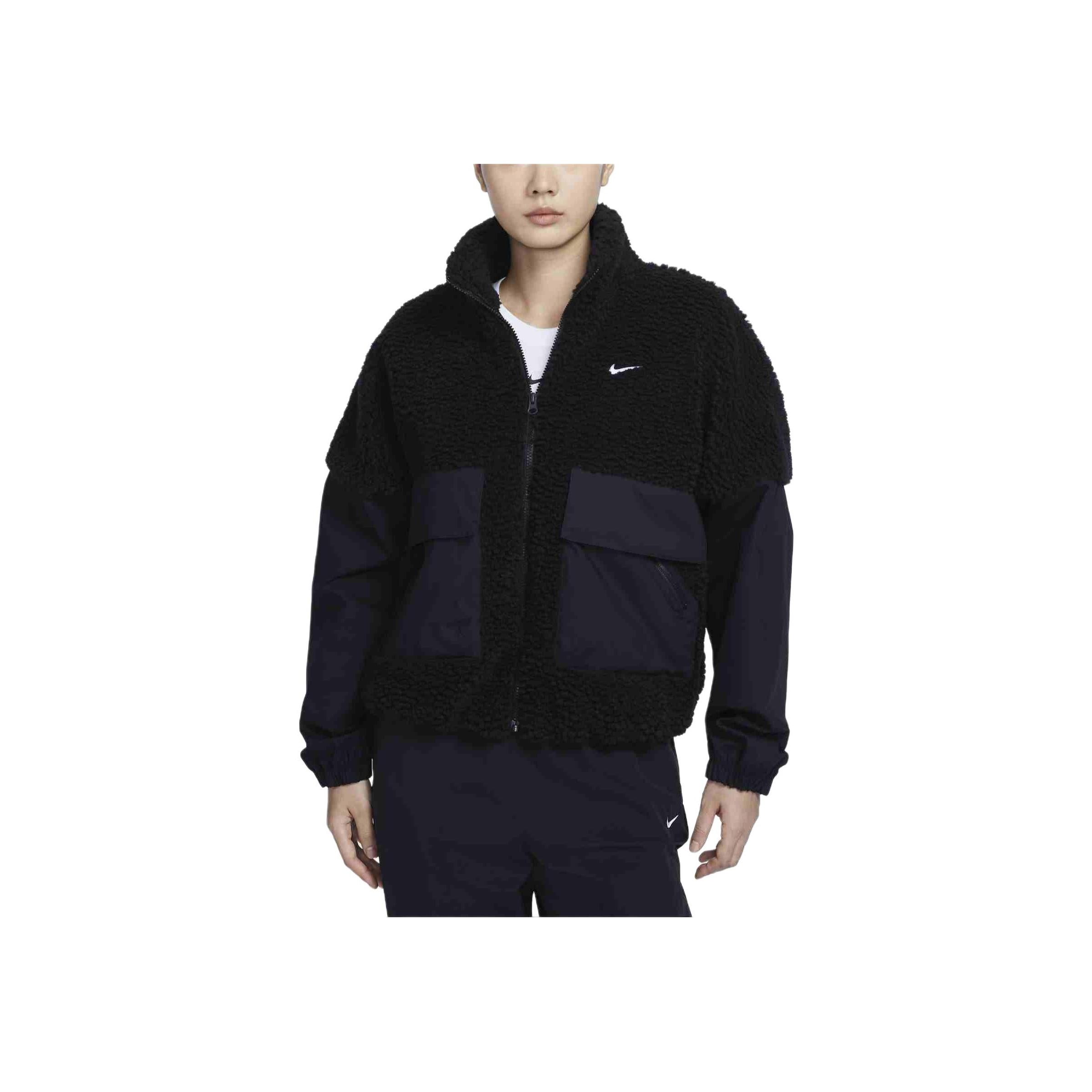 

Женская теплая флисовая куртка Nike Sportswear с цветными блоками и логотипом, черная/белая, FV8017-010 M