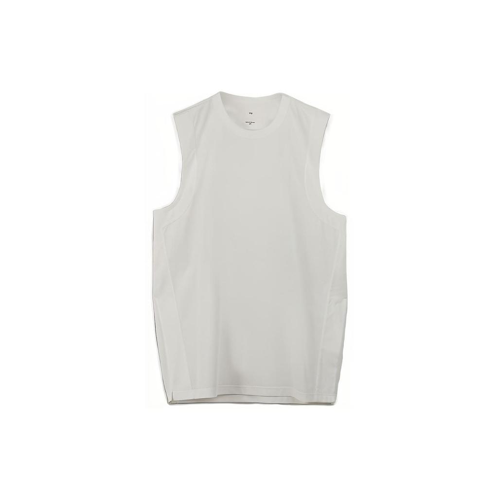 Y-3 Logo Solid Color Crew Neck Sleeveless Tank Top Unisex Tops White HY1256