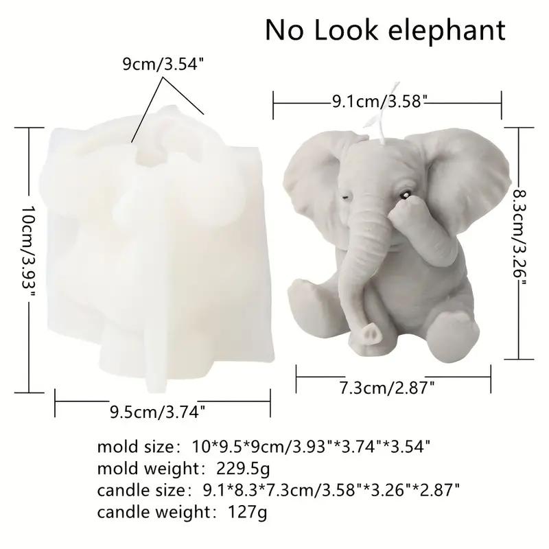 Elephant Silicone Candle Mold DIY No See Hear No Speak Elephant Shapes Candles Gypsum Animal Themed Home Decor