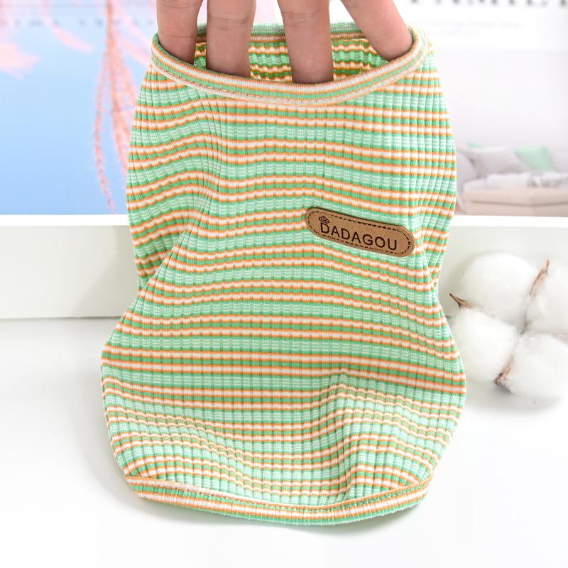 Cotton Stretch Pet Cat Dog Clothes Spring and Summer Thin Small Dog Striped Vest