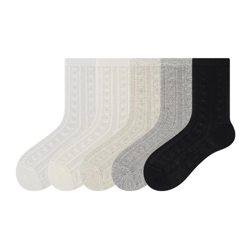 Socks Summer Thin Boneless Medium Tube Socks Mesh Breathable Cotton Socks Sweat-Absorbing, Deodorant And Antibacterial Stacking Socks Socks Industry