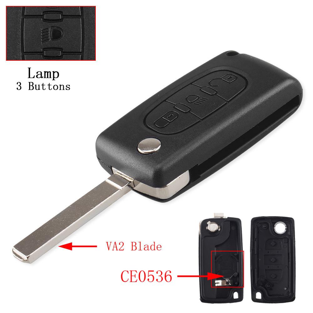 Flip Folding Cae Key Case Blank Shell for Peugeot 107 207 307 307S 308 407 607 2006 for Citroen C2 C3 C4 C5 C6 C8