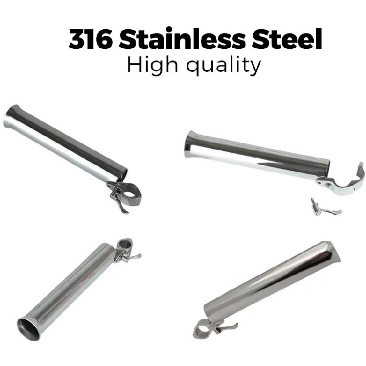 Clamp On Fishing Rod Holder Clamp Stainless Steel Fishing Rod Holder Kayak Boats Fishing Poles Support Clip Easy To Use