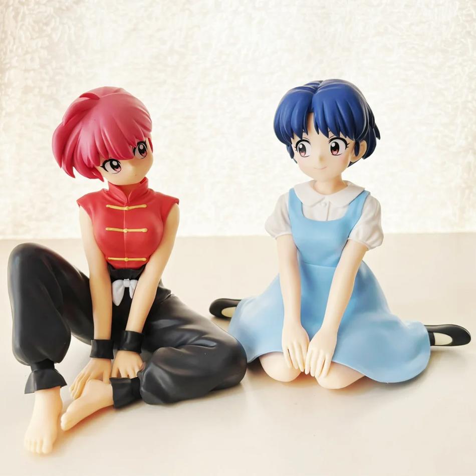 In Stock 10CM Ranma 1/2 Tendou Akane Ranma PVC Anime Figure Periphery Kawaii Sitting Toys Desktop Car Ornaments Model Gifts