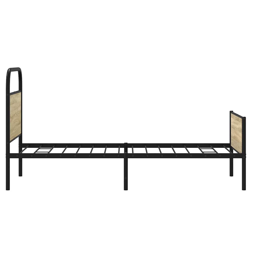 Bed Frame Without Mattress 75 X 190 Cm Sonoma Oak Wood Based Material