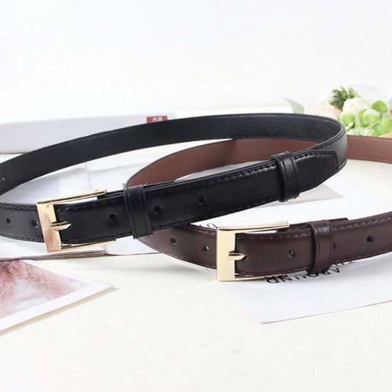 Women Belt Adjustable Length Imitation Leather Waistband Solid Color Minimalist Belt Fashion Accessories Design Cinched Waist