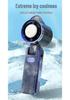 Foldable Portable Neck Hanging Fan with Digital Display and High-Speed Cooling Ice Pack