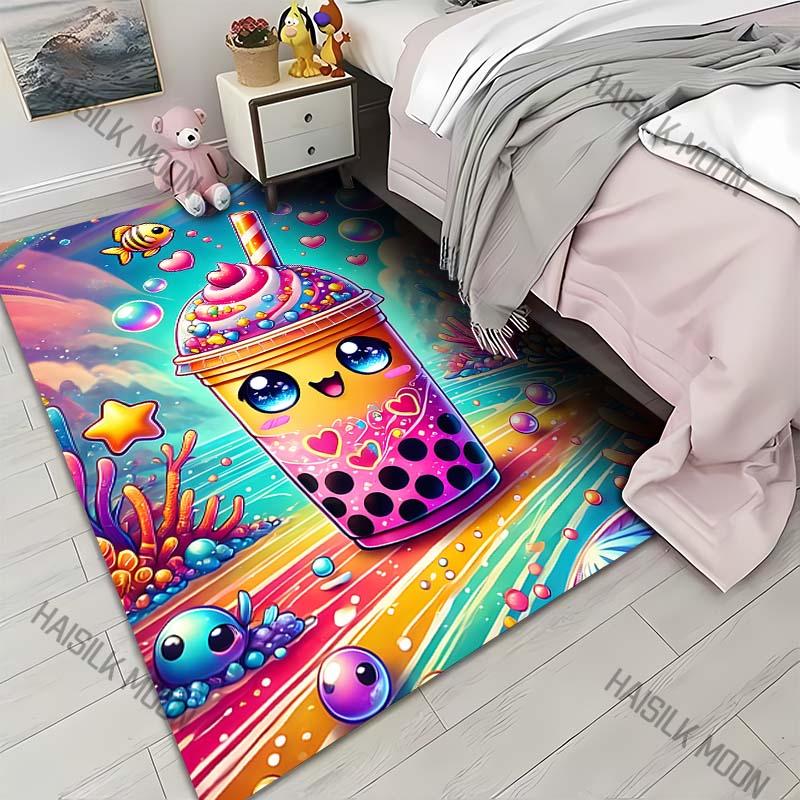 

Fantasy Ocean Milk Tea Cartoon Carpet for Living Room Bedroom Bedside Floor Mat Cloakroom Kids Activity Area Rugs Luxury Gifts 40x60cm