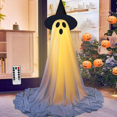 Illuminated Ghostly Figure Halloween Decoration for Outdoor Parties