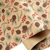Vintage Christmas Packaging Paper - Beige ,Red Holiday Wrapping Sheet with Pine Cone, Gifts,Decorations Christmas Wrapping Paper