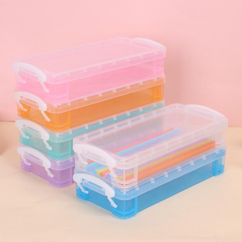 1PCS Large Capacity Pencil Box Minimalist Style Storage Organizer Box Painting Pencils Storage Box Office Supplies