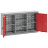 Tool Cabinet with Shelf Red and Grey 100 x 20 x 55 cm