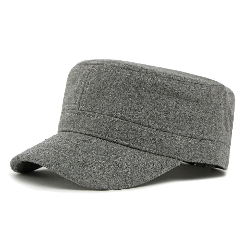 

Шерстяная шляпа Мужская Осень Зима Бархатная Толстая Плоская Шляпа Солнцезащитная Шляпа Однотонная Кепка с Козырьком XL(57-59CM) светло-серый