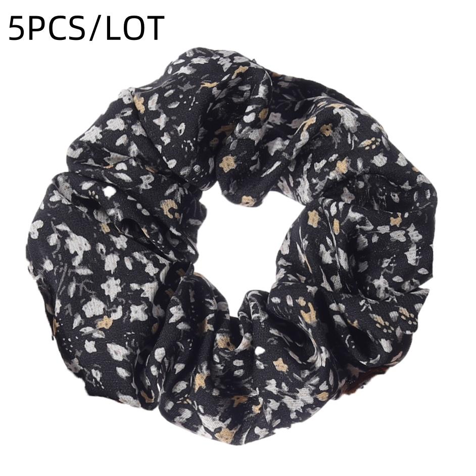5pcs/lot Hair Holder Headwear Cute Sweet Accessories Elastic Scrunchies Grandes Ties Print Ditsy Floral Women Girls Scrunchy