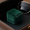 Velvet Jewelry Box, Dark Green Suede Flip Cover Hard Case, Scratch-Proof Shock-Proof Organizer, Jewelry Storage Box for Travel