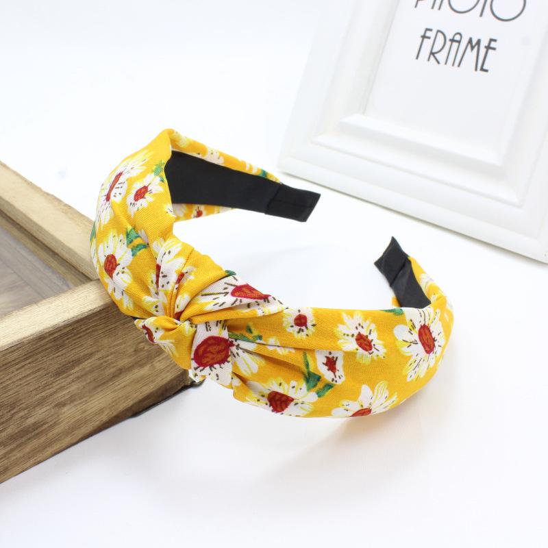 Chic Floral Printed Headband for Women Polka Dot Hairband Fashion Hair Accessory for Girls Daily Use