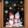 Cartoon Christmas Window Sticker Decoration 2025 New Year Snowman Santa Claus Home Kids Room Wall Glass Static Sticker Removable
