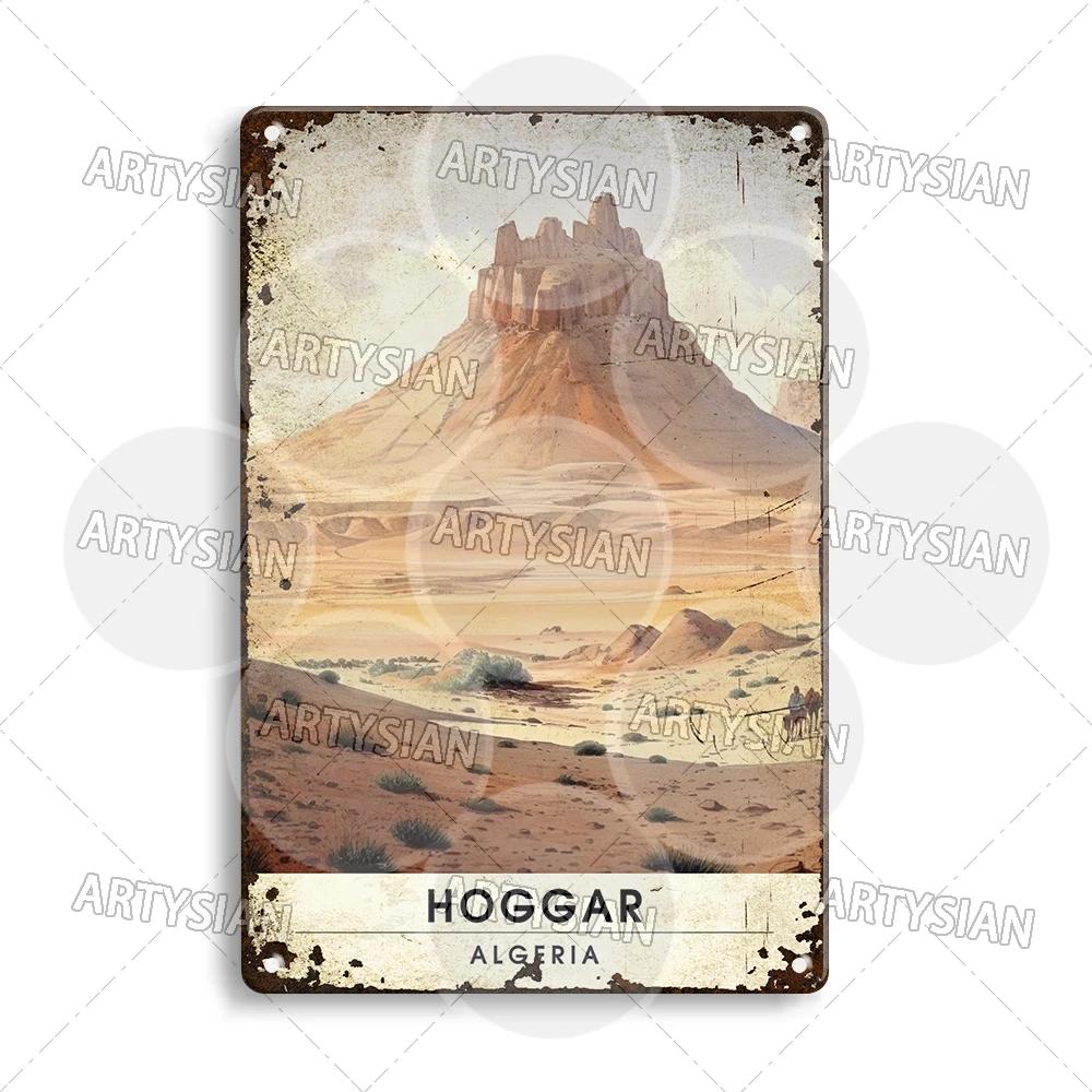 Maghreb Travel Cityscape Metal Sign Egypt Algiers Algeria Djerba Tunisia Marrakesh Morocco Alger Hoggar Oran Casablanca Agadir