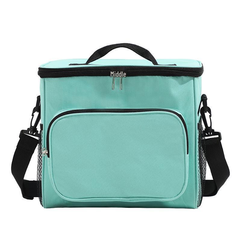 Zweischichtige, farblich abgesetzte, isolierte Lunchtasche - Stilvoll, als Umhängetasche oder in der Hand getragen, großes Fassungsvermögen für Bento