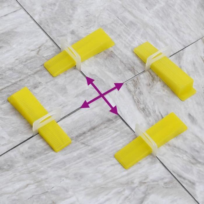 Clips de nivellement de carreaux - VIDAXL - 2500 pcs - 1 mm - Blanc - PP robuste