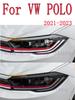 AABGL1 For VW POLO 2023 Accessories 2Pcs Car Headlight Protective Film Headlamp Restoration Transparent Black TPU Sticke