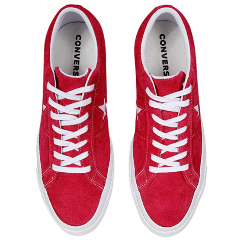 Converse One Star Ox Pink Trendy Versatile Breathable Lightweight Low-top Canvas Shoes Unisex Red