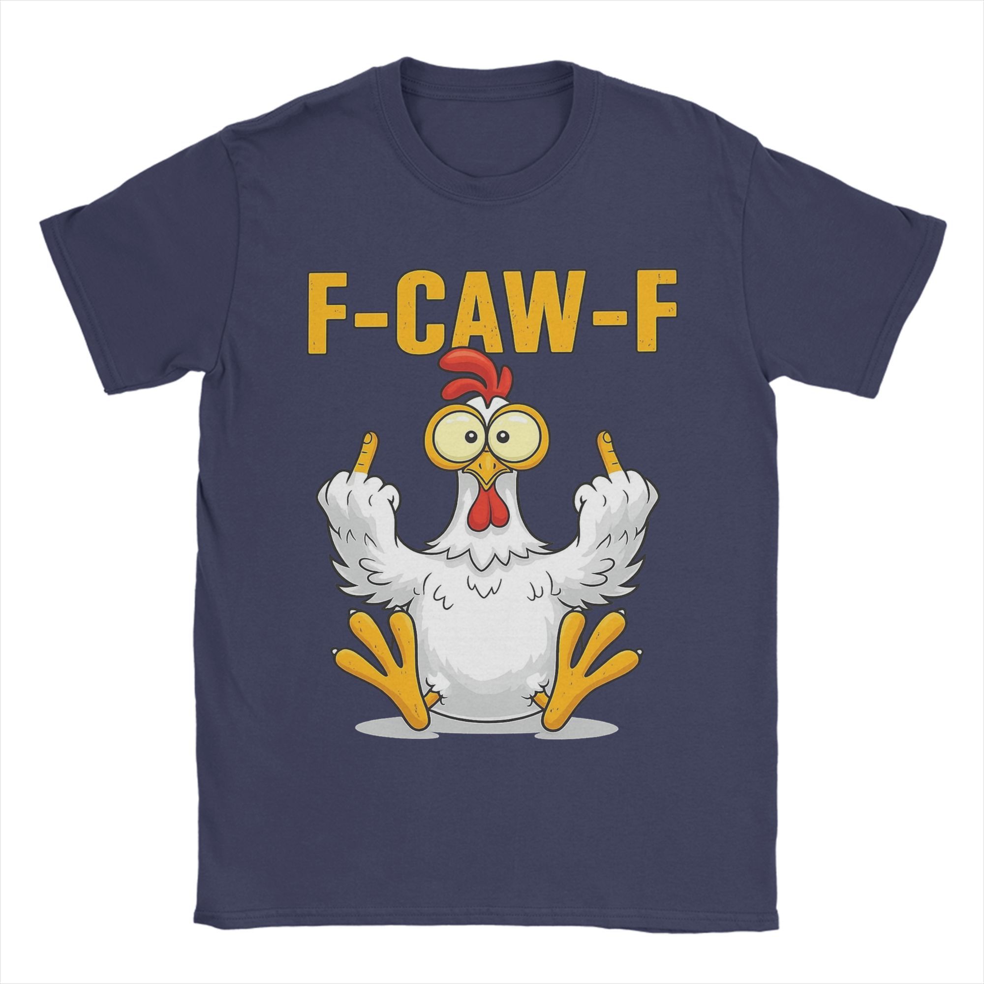 

F-Caw-F-Chicken T-Shirt for Men Novelty Pure Cotton Tee Shirt Crew Neck Short Sleeve T Shirts Gift Tops 4XL